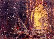 Albert Bierstadt Moose Hunters' Camp, Nova Scotia USA oil painting artist